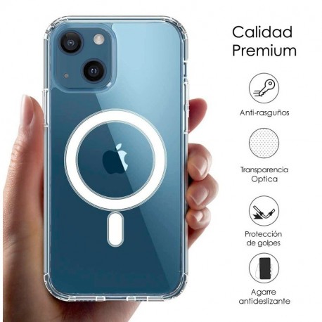 4-OK suoja Magsafe iPhone 13, läpinäkyvä