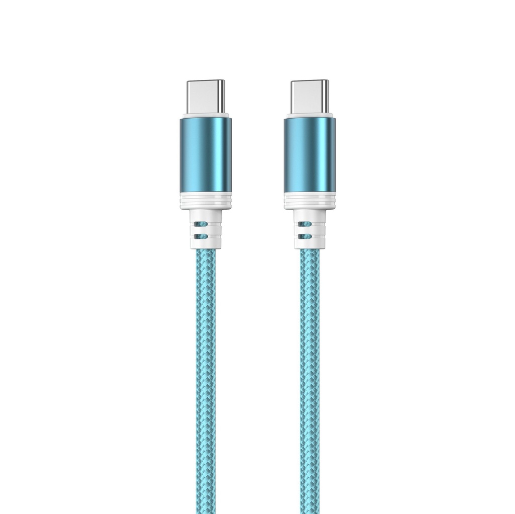 Mobia punottu kaapeli USB-C -> USB-C, 30W, 480 Mbps, 2m, sininen