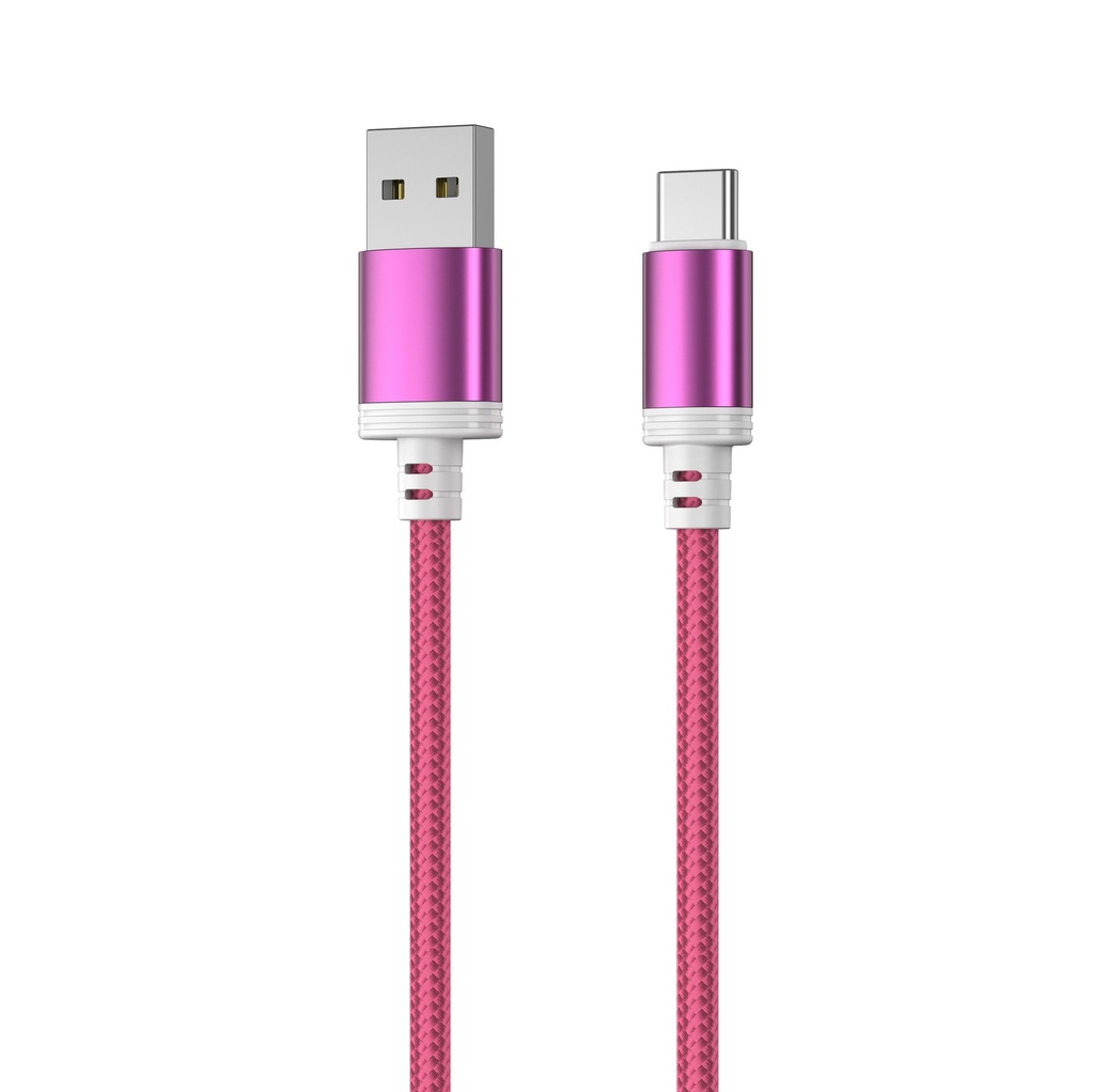 Mobia punottu kaapeli USB-A -> USB-C, 30W, 480 Mbps, 2m, punainen