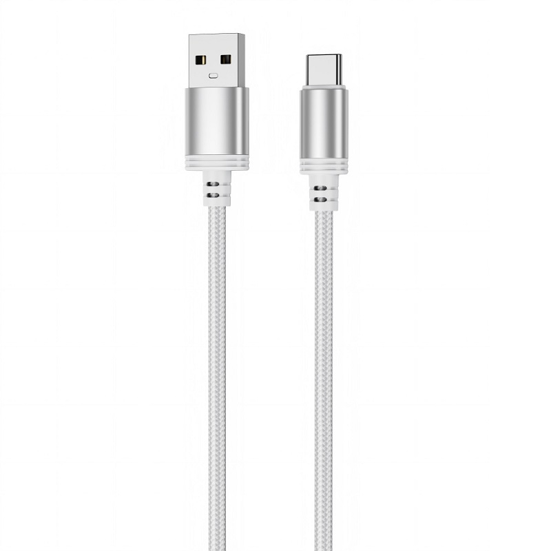 Mobia punottu kaapeli USB-A -> USB-C, 30W, 480 Mbps, 1m, valkoinen