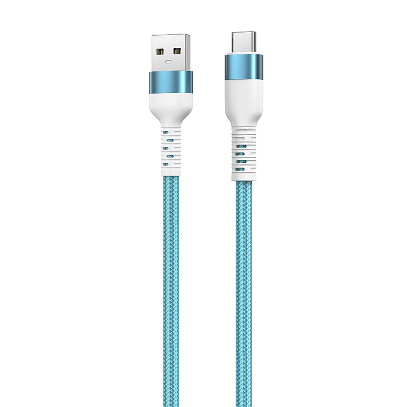Mobia punottu kaapeli USB-A -> USB-C, 60W, 10 Gbps, 2m, sininen