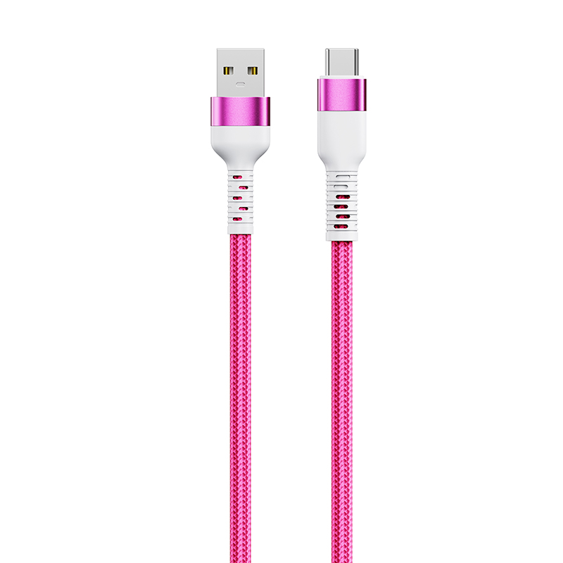 Mobia punottu kaapeli USB-A -> USB-C, 60W, 10 Gbps, 2m, punainen