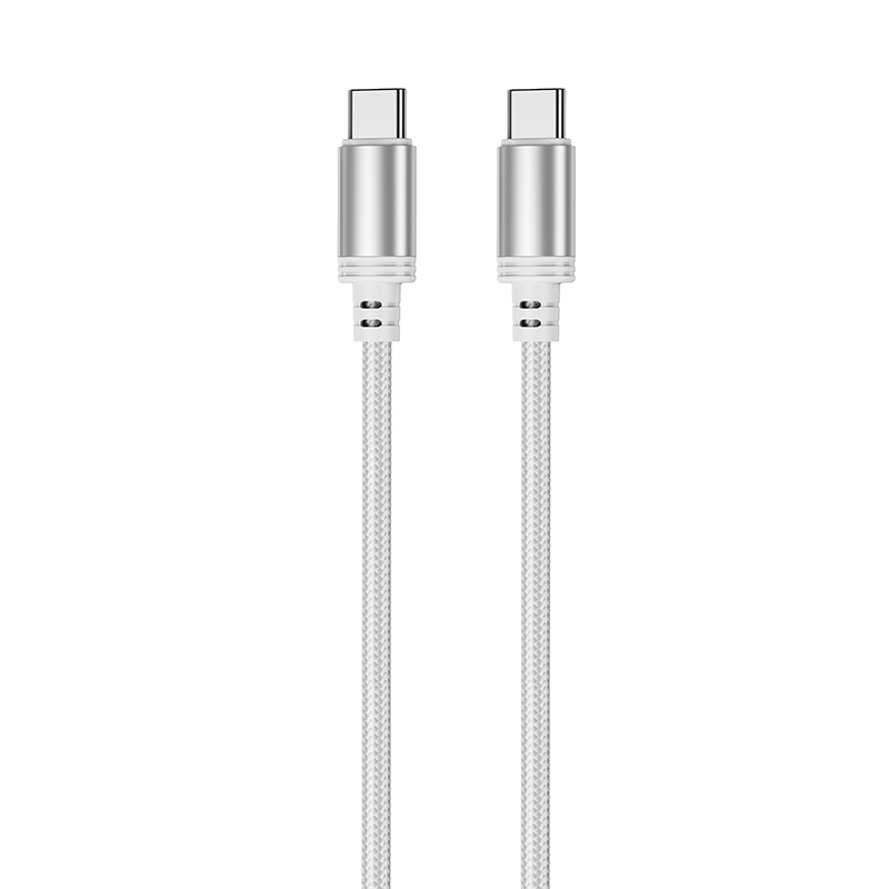 Mobia punottu kaapeli USB-C -> USB-C, 30W, 480 Mbps, 1m, valkoinen