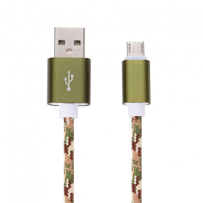 Mobia punottu kaapeli MicroUSB, 1m, camo