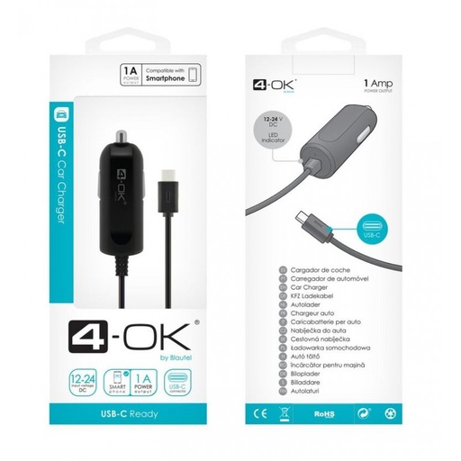 4-OK USB-C autolataus 1A